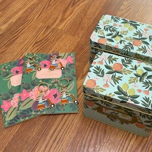 Rifle paper notebooks recipe tins and keychains